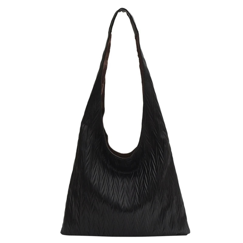 Modern and Practical Women's Pleated Shoulder Bag PU Tote for Various Occasions
