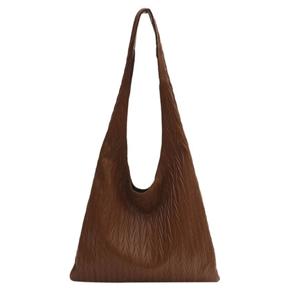 Modern and Practical Women's Pleated Shoulder Bag PU Tote for Various Occasions
