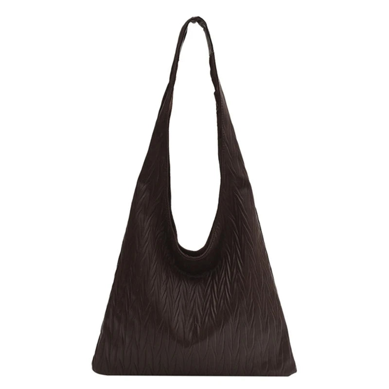 Modern and Practical Women's Pleated Shoulder Bag PU Tote for Various Occasions