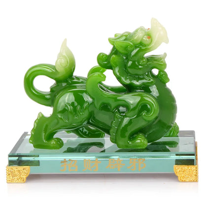 Modern pixiu mascot figurines, both male and female, art an Mythical Wild Animal  Jade Medallion  mascot of good luck