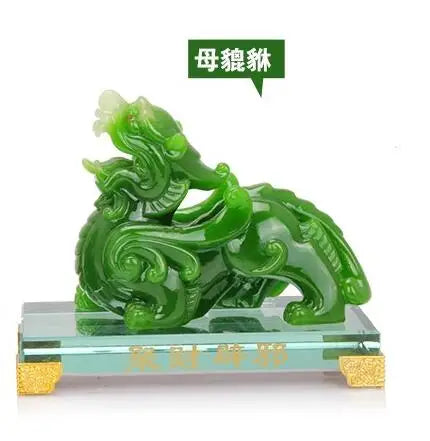 Modern pixiu mascot figurines, both male and female, art an Mythical Wild Animal  Jade Medallion  mascot of good luck
