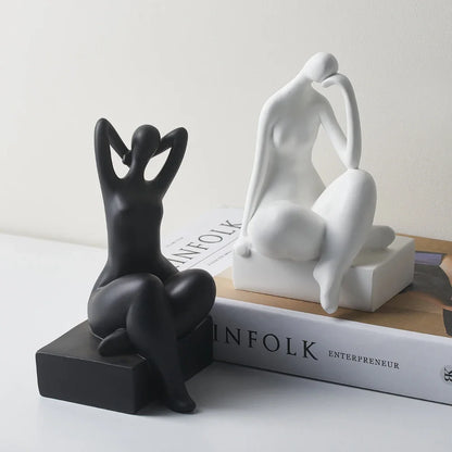 Modernsimple Sculpture & Figurines for Interior Living Room Decor Resin Statue Table Ornaments Desk Accessories