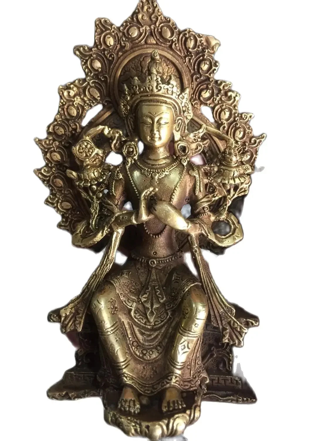 Moehome Cina Pandangan Tantrik Langka Suara Kuningan Tembaga Fengshui Buddha Patung Logam Kerajinan Dekorasi Rumah