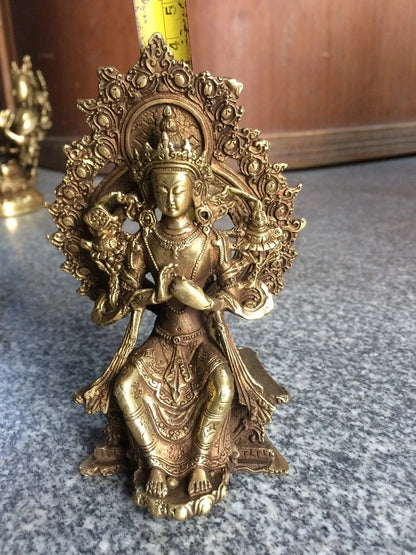 Moehome Cina Pandangan Tantrik Langka Suara Kuningan Tembaga Fengshui Buddha Patung Logam Kerajinan Dekorasi Rumah