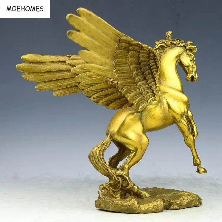 Moehouses Cina Mengumpulkan Perunggu Fengshui Pegasus Patung Kuda Kerajinan Logam Dekorasi Rumah Buddhisme 2020 Cn (Asal)