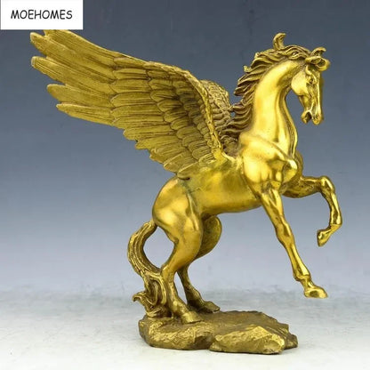 Moehouses Cina Mengumpulkan Perunggu Fengshui Pegasus Patung Kuda Kerajinan Logam Dekorasi Rumah Buddhisme 2020 Cn (Asal)