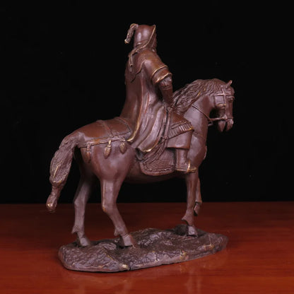 Mongolia Mongol Great man Genghis CHENG JI SI HAN BRONZE carving Home store Company Decorative statue