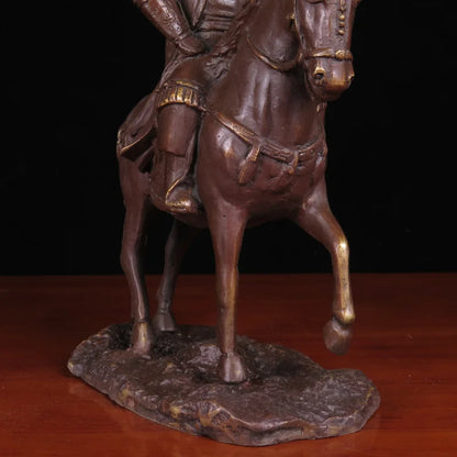 Mongolia Mongol Great man Genghis CHENG JI SI HAN BRONZE carving Home store Company Decorative statue