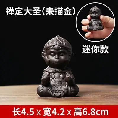Monkey King Decoration Fish Tank Landscape, Purple Sand Tea Pet Boutique Tea Table Accessories