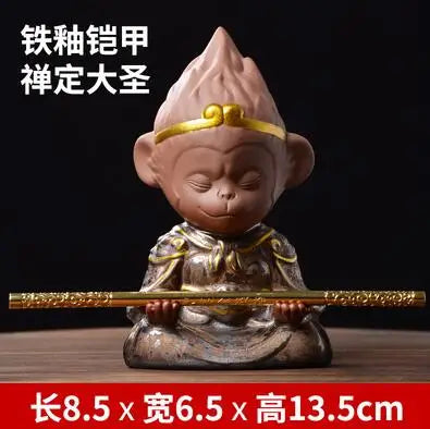 Monkey King Decoration Fish Tank Landscape, Purple Sand Tea Pet Boutique Tea Table Accessories