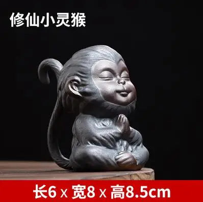 Monkey King Decoration Fish Tank Landscape, Purple Sand Tea Pet Boutique Tea Table Accessories