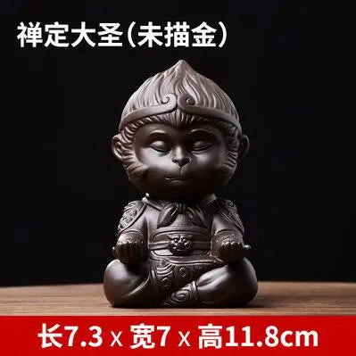 Monkey King Decoration Fish Tank Landscape, Purple Sand Tea Pet Boutique Tea Table Accessories