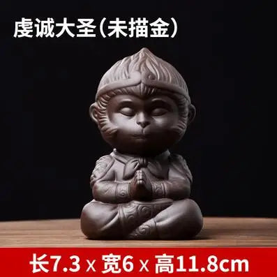 Monkey King Decoration Fish Tank Landscape, Purple Sand Tea Pet Boutique Tea Table Accessories
