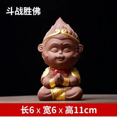 Monkey King Decoration Fish Tank Landscape, Purple Sand Tea Pet Boutique Tea Table Accessories
