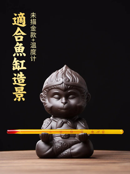 Monkey King Decoration Fish Tank Landscape, Purple Sand Tea Pet Boutique Tea Table Accessories