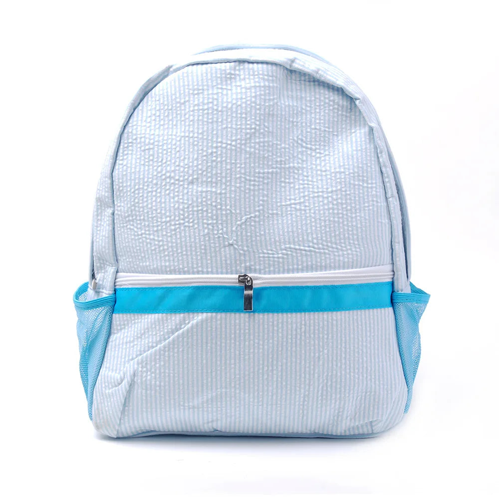 Monogrammed Toddler Child Backpack & Lunchbox Personalized Seersucker Backpacks Custom Kids Backpacks Back To School Gift