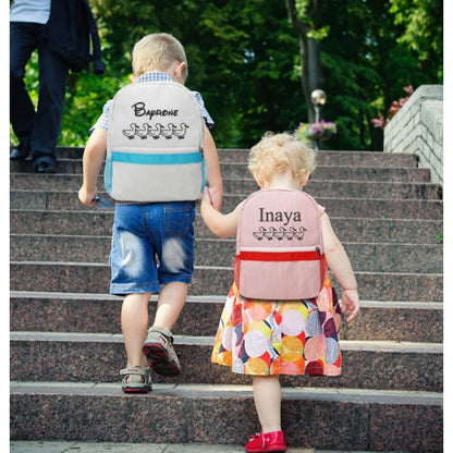Monogrammed Toddler Child Backpack & Lunchbox Personalized Seersucker Backpacks Custom Kids Backpacks Back To School Gift