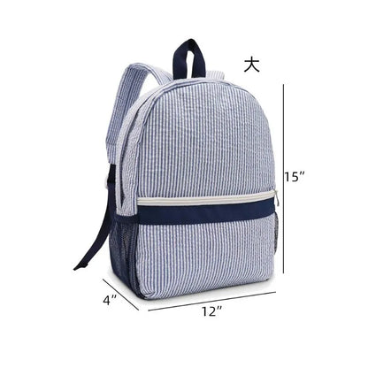 Monogrammed Toddler Child Backpack & Lunchbox Personalized Seersucker Backpacks Custom Kids Backpacks Back To School Gift