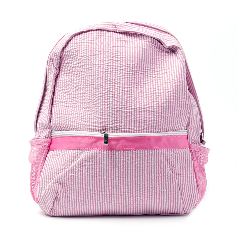Monogrammed Toddler Child Backpack & Lunchbox Personalized Seersucker Backpacks Custom Kids Backpacks Back To School Gift