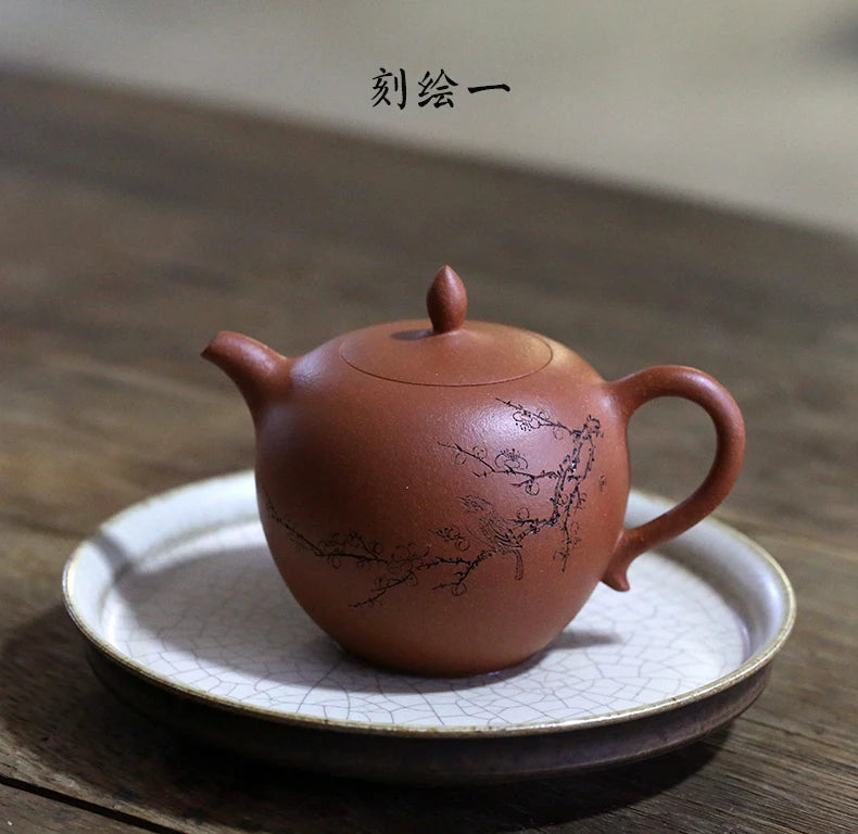 Monohydrate hall of yixing purple clay ore famous kung fu tea set down by hand shoulder slope mud beauty pot of 275 ml