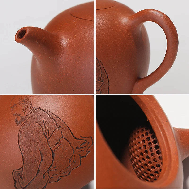 Monohydrate hall of yixing purple clay ore famous kung fu tea set down by hand shoulder slope mud beauty pot of 275 ml
