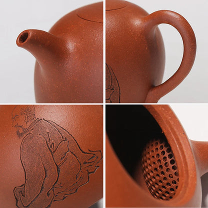 Monohydrate hall of yixing purple clay ore famous kung fu tea set down by hand shoulder slope mud beauty pot of 275 ml