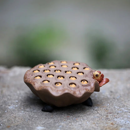 Monohydrate hall yixing purple sand tea pet manually purple clay sculpture luck violet arenaceous lotus