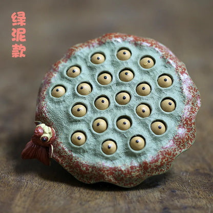 Monohydrate hall yixing purple sand tea pet manually purple clay sculpture luck violet arenaceous lotus