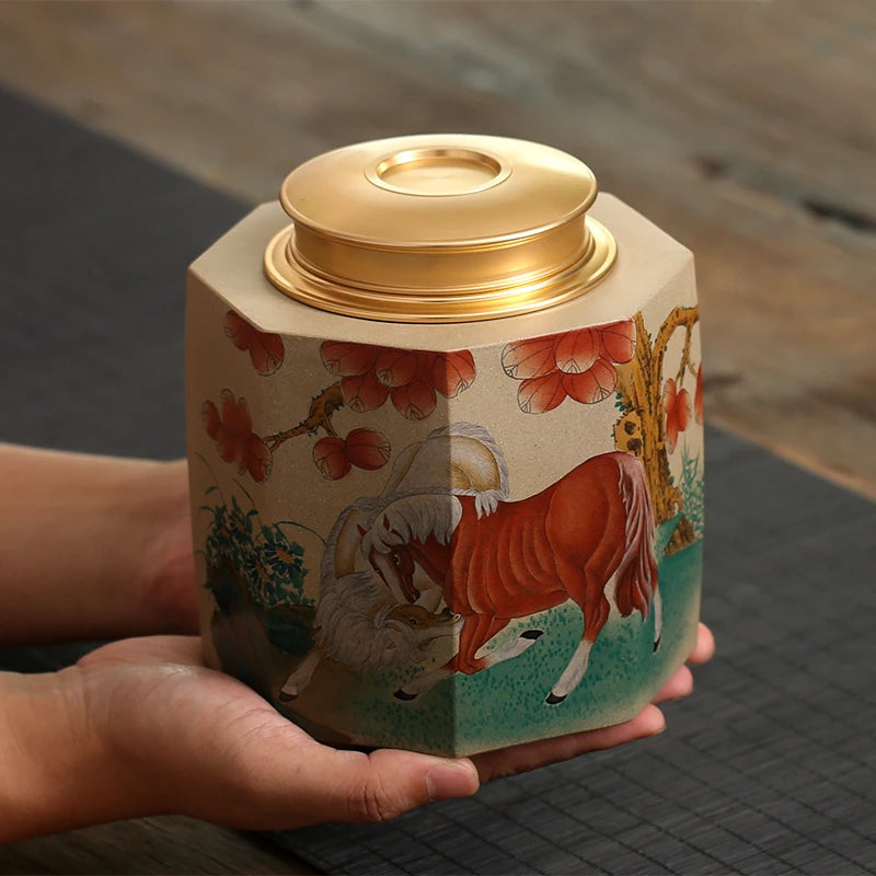 Monohydrate hall yixing purple sand tea pot all hand tin lid seal pot of pu-erh tea cans and POTS