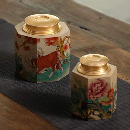 Monohydrate hall yixing purple sand tea pot all hand tin lid seal pot of pu-erh tea cans and POTS