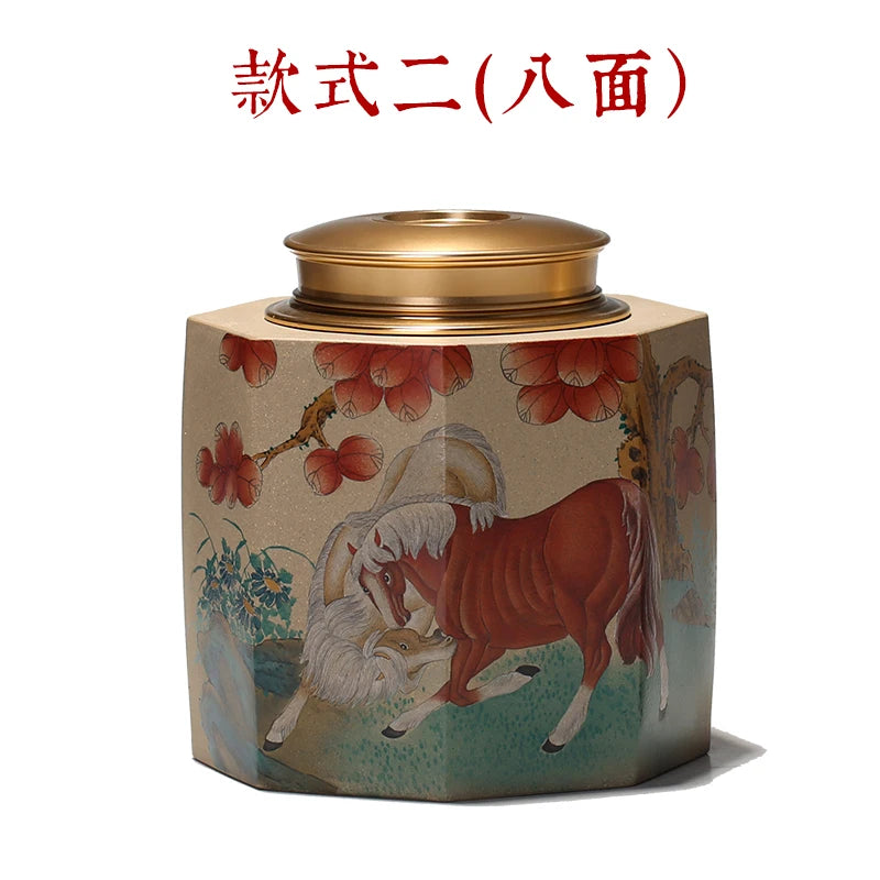 Monohydrate hall yixing purple sand tea pot all hand tin lid seal pot of pu-erh tea cans and POTS