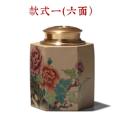 Monohydrate hall yixing purple sand tea pot all hand tin lid seal pot of pu-erh tea cans and POTS