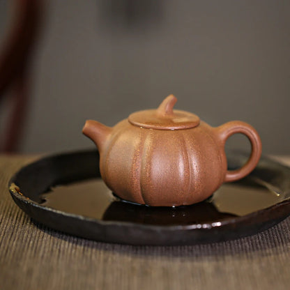 Monohydrate hall yixing recommended small teapot undressed ore pure manual and old mud pumpkin pot of 130 ml