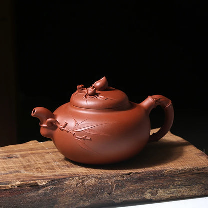 Monohydrate hall yixing recommended the teapot tea pure manual undressed ore red-skinned Long Qingfeng peach teapot