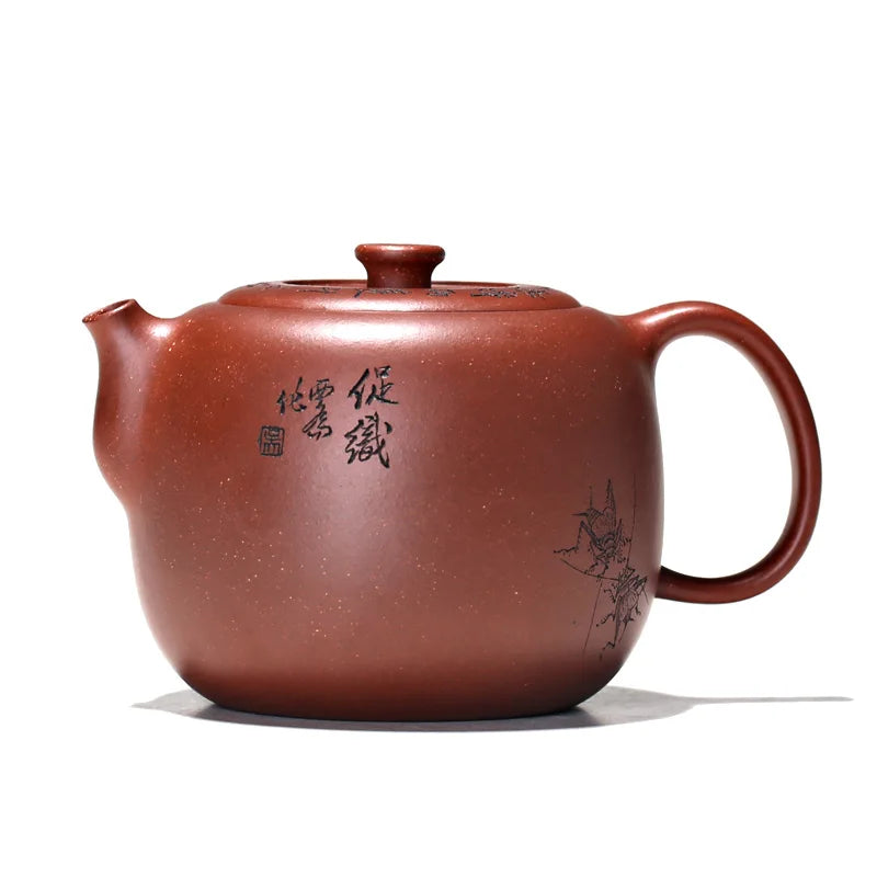 Monohydrate hall yixing recommended undressed ore handmade tea set bottom groove qing boosted pot of 300 ml