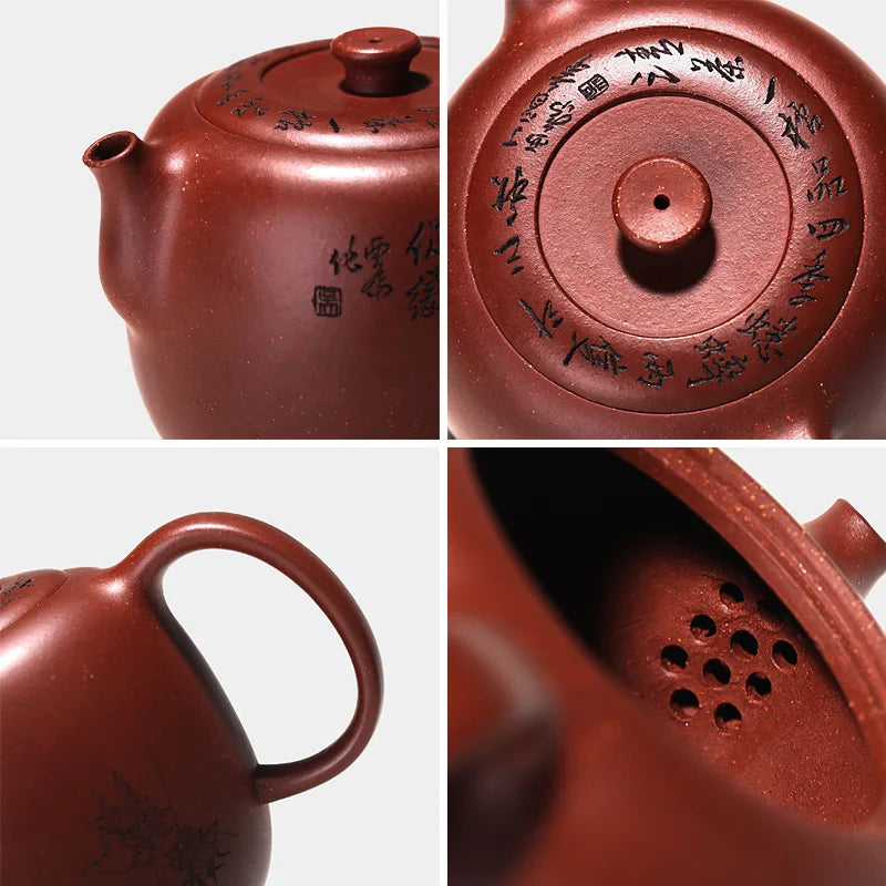 Monohydrate hall yixing recommended undressed ore handmade tea set bottom groove qing boosted pot of 300 ml