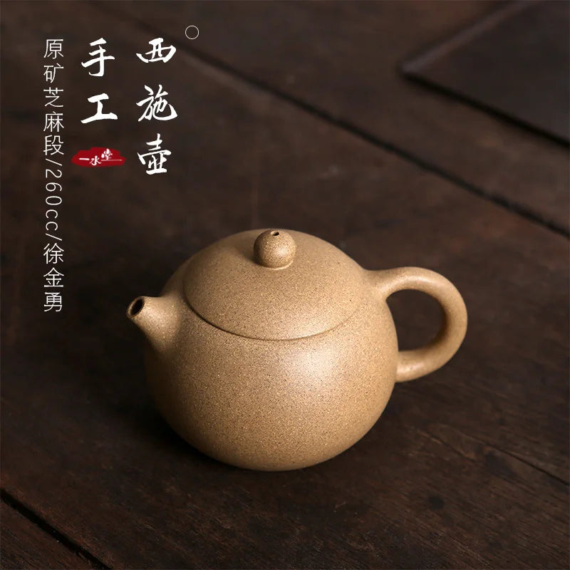 Monohydrate hall yixing recommended undressed ore handmade tea set suit household sesame mud xi shi pot of 260 ml