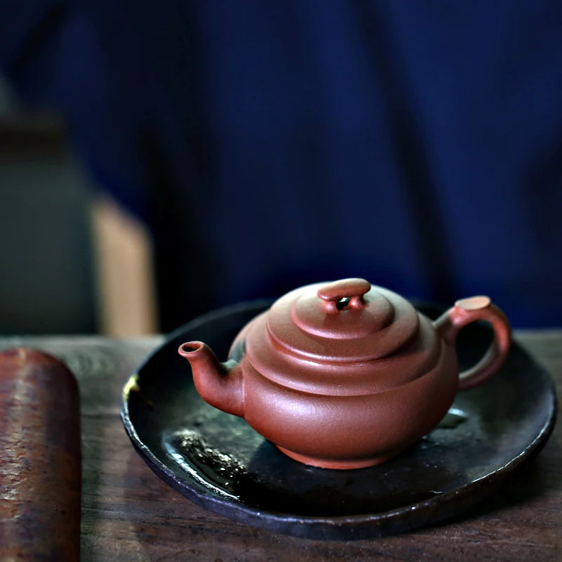 Monohydrate hall yixing recommended undressed ore pure manual famous tea set suits old purple clay xinqiao pot of 165 ml