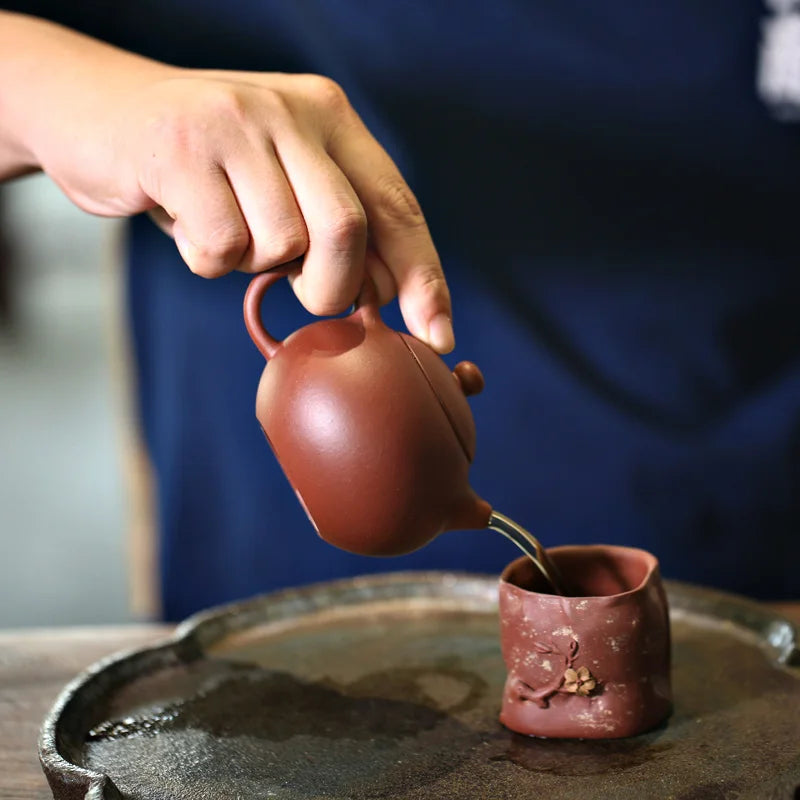 Monohydrate yixing recommended kung fu tea set # suits domestic ore pure manual red-skinned Long Wendan 180 ml