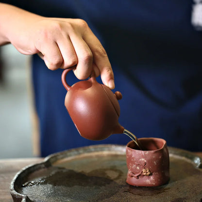 Monohydrate yixing recommended kung fu tea set # suits domestic ore pure manual red-skinned Long Wendan 180 ml