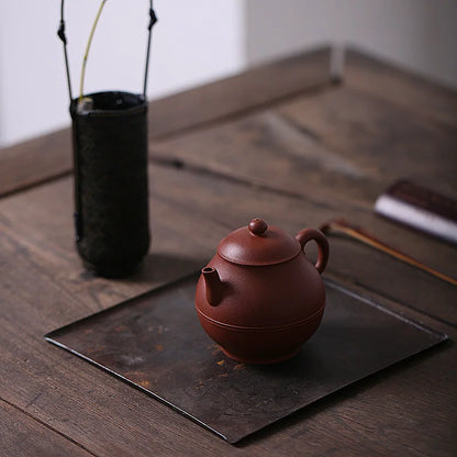 Monohydrate yixing recommended pure manual kung fu tea set # ore bottom groove tai qing pot of household