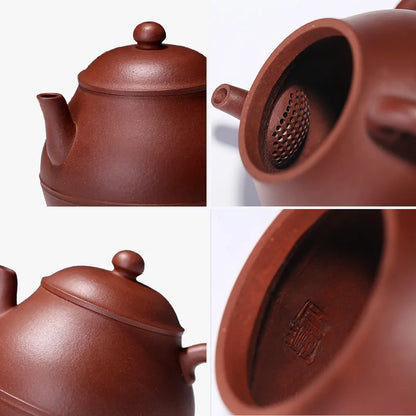 Monohydrate yixing recommended pure manual kung fu tea set # ore bottom groove tai qing pot of household