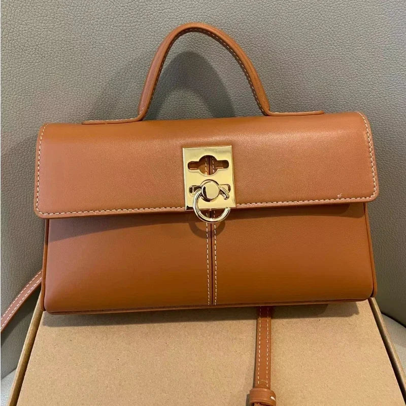 Monrity Women Cowhide Stance Wallet Single Shoulder Crossbody Handbag Versatile Commuter Purses Clutch Exquisite Luxury Bags