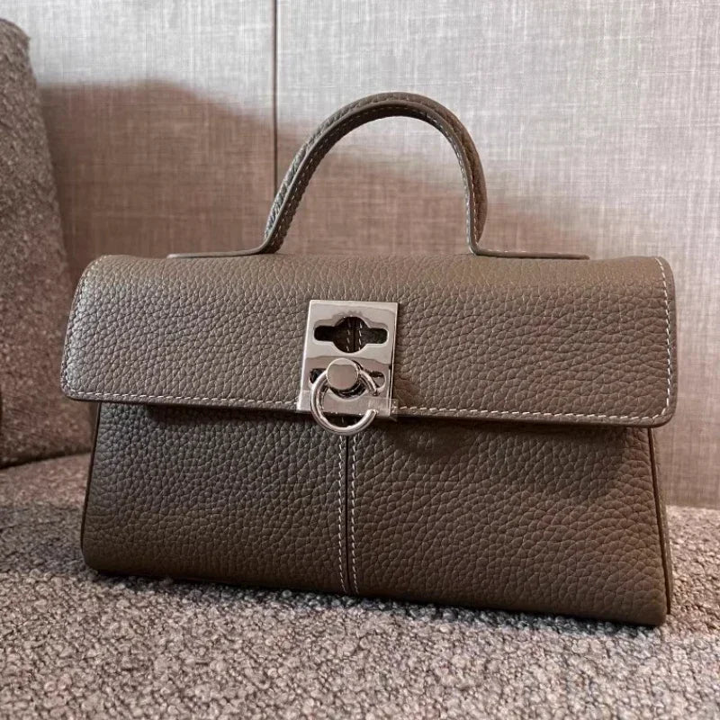Monrity Women Cowhide Stance Wallet Single Shoulder Crossbody Handbag Versatile Commuter Purses Clutch Exquisite Luxury Bags