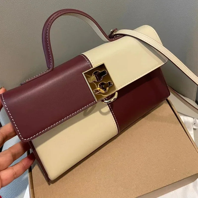 Monrity Women Cowhide Stance Wallet Single Shoulder Crossbody Handbag Versatile Commuter Purses Clutch Exquisite Luxury Bags