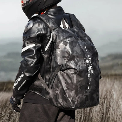 Motorcycle Helmet Bag Riding Backpack Cycling Moto Rider Backpack Waterproof Travel Bag Large Capacity Night Reflection
