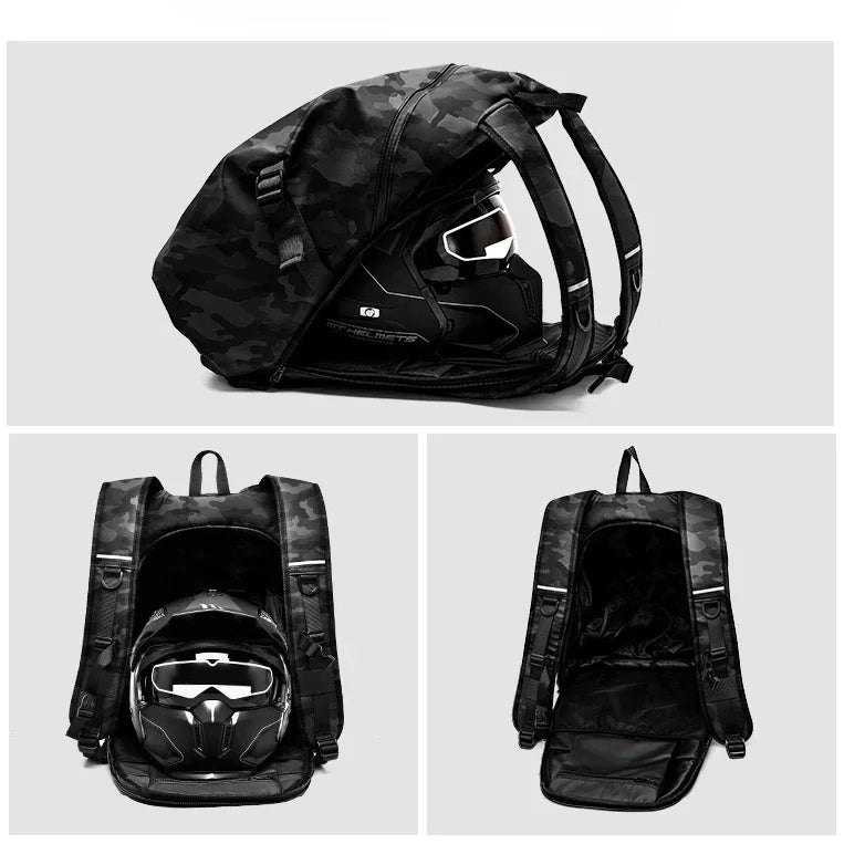 Motorcycle Helmet Bag Riding Backpack Cycling Moto Rider Backpack Waterproof Travel Bag Large Capacity Night Reflection