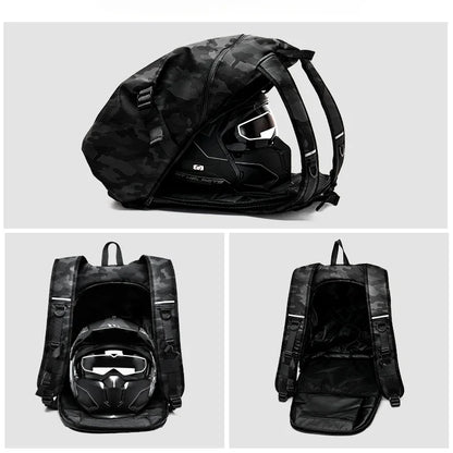 Motorcycle Helmet Bag Riding Backpack Cycling Moto Rider Backpack Waterproof Travel Bag Large Capacity Night Reflection