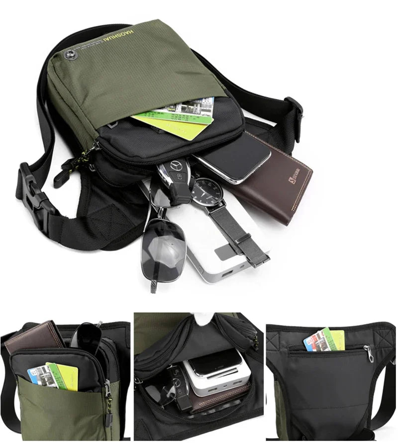 Motorcycle Rider Drop Leg Bag Waist for Men Travel Assault Male Nylon Belt Messenger Cross Body Fanny Pack Hip Thigh Bags