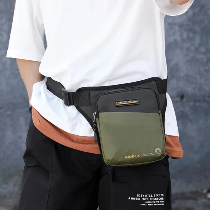 Motorcycle Rider Drop Leg Bag Waist for Men Travel Assault Male Nylon Belt Messenger Cross Body Fanny Pack Hip Thigh Bags